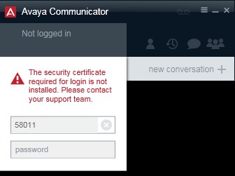 Certificate is not trusted on avaya equinox for mac